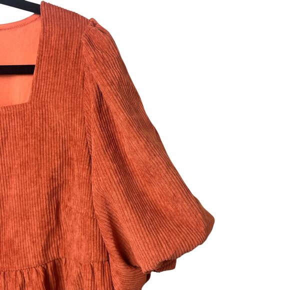 NWT Baltic Born Felipa Ginger Corduroy Puff Sleeve Mini Dress Size 1XL - Picture 5 of 10